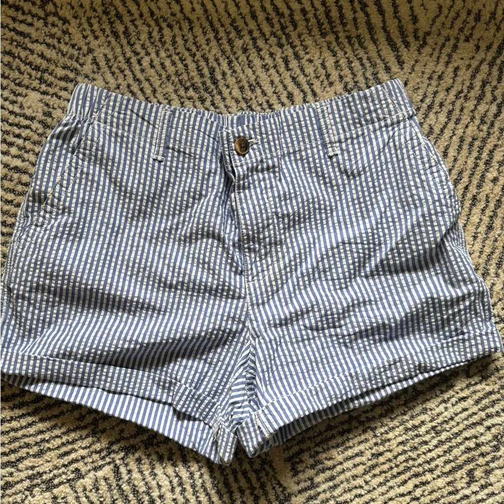 Old Navy women's blue and white striped shorts
